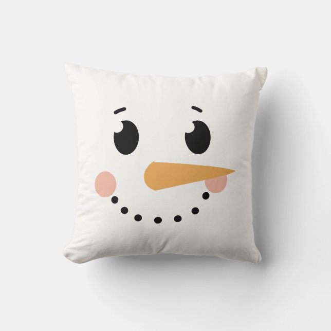 Coussin Face de Snowman réversible (Recto)