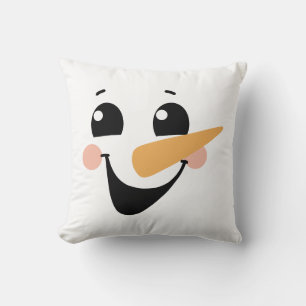 Coussin Face de Snowman réversible