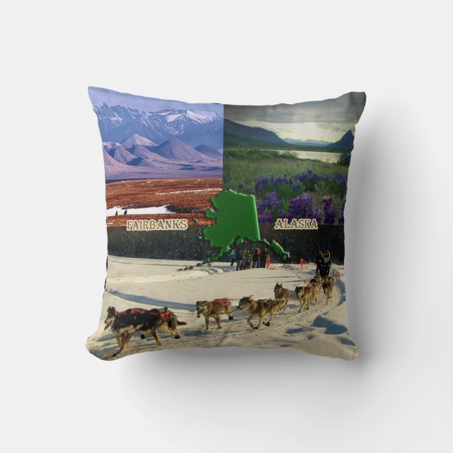 Coussin Fairbanks, Alaska Collage (Recto)