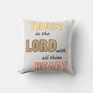 Coussin faire confiance au Seigneur écriture proverbes