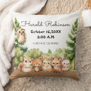 Coussin Faire-part de Naissance Adorable Petit Garçon