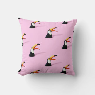Coussin Faire-part du Toucan : Paradis rose tropical