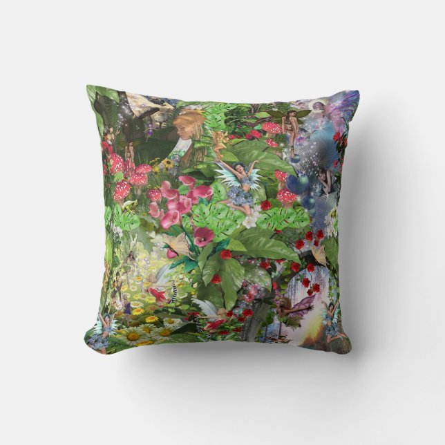 Coussin Fairy Kingdom forest dreamland imaginaires histoir (Recto)