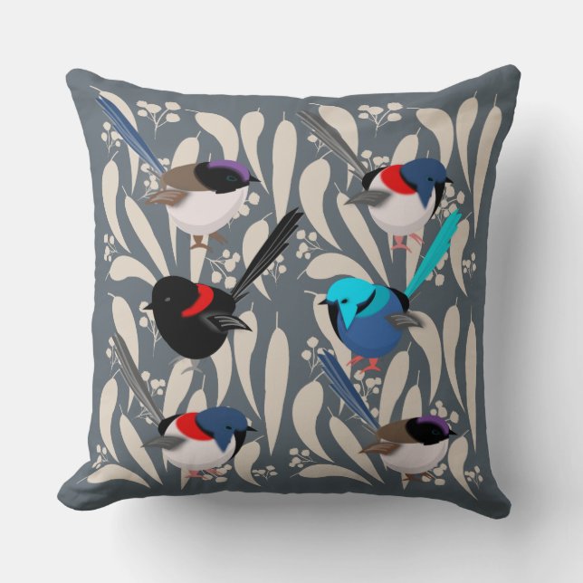 Coussin Fairy Wrens (Recto)