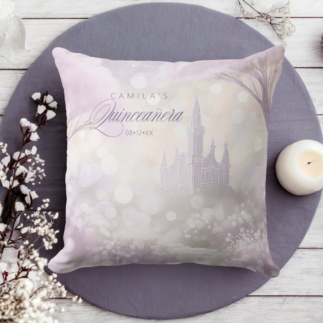 Coussin Fairytale Castle Quinceanera Lavender ID1030 (Créateur téléchargé)