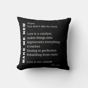 Coussin Fais-Moi Nouveau Poème d'amour et d'encouragement 