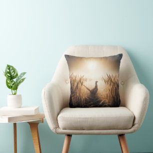 Coussin faisan dans un champ de blé