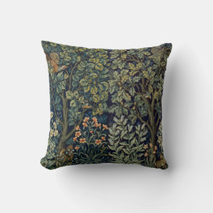 Coussin Faisan d'arbre boisé William Morris