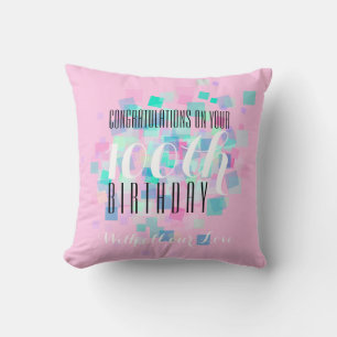 Coussin fait sur commande anniversaire rose de