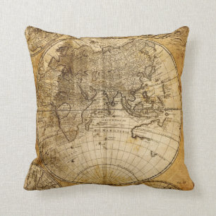 Coussin fait sur commande antique de carte du