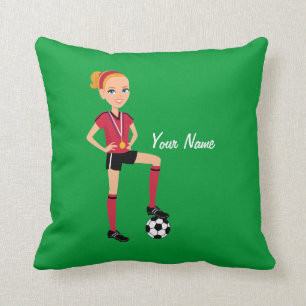 Coussin fait sur commande de décor du football de