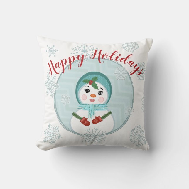 Coussin fait sur commande de femme de neige de (Recto)