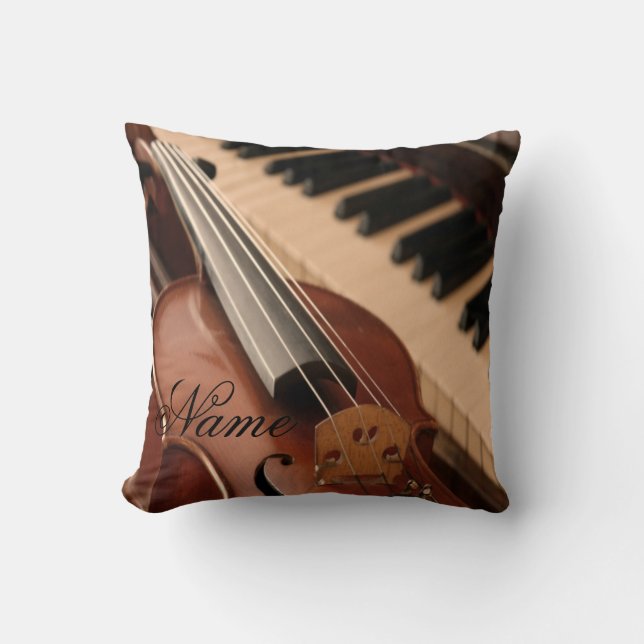 Coussin fait sur commande de piano et de violon (Recto)