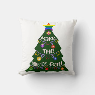 Coussin Faites du Gay pride Yuletide