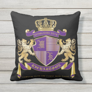 Coussin Faites votre propre manteau de l'emblème de lion