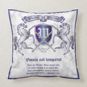 Coussin Faites votre propre manteau du bouclier argenté d