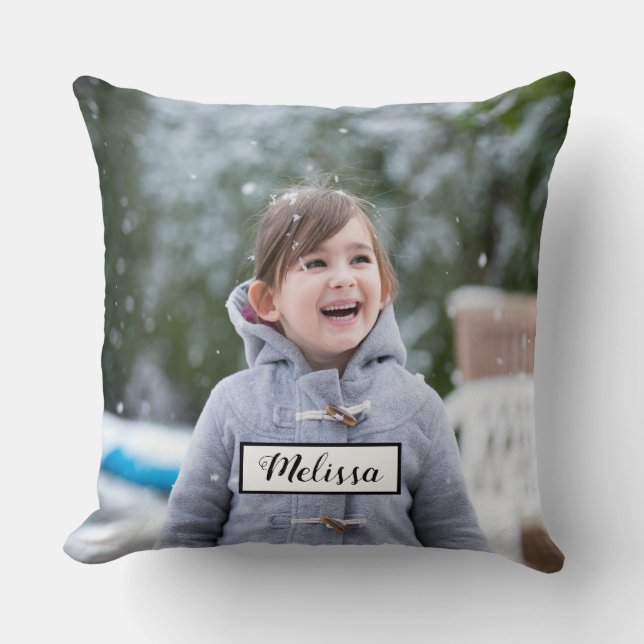 Coussin Faites votre propre photo et nom personnalisés (Recto)