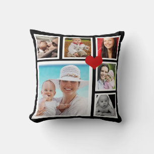 Coussin Faites vous-même un cœur de modèle de photo person