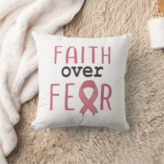 Coussin Faith Over Fear Breast Cancer Awareness