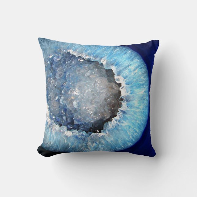 Coussin Falln Geode en cristal bleu (Recto)