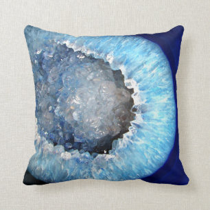 Coussin Falln Geode en cristal bleu
