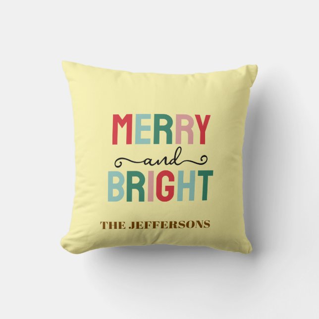 Coussin Famille Bonne Année Joyeux Noël (Recto)