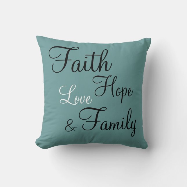 Coussin - famille d'amour d'espoir de foi (Recto)