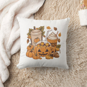 Coussin Famille d'automne Halloween Thanksgiving Mignon Au