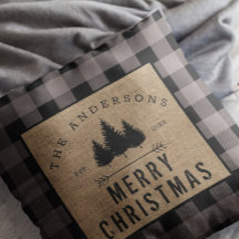 Famille de Campagne Rustique Joyeux Noël Carreaux