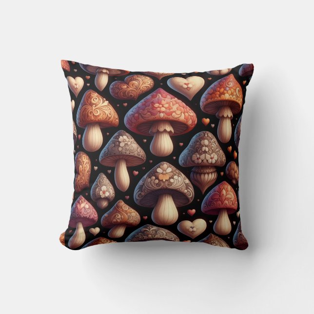 Coussin Famille de champignons (Recto)