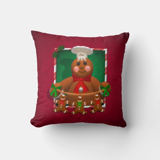 Coussin Famille de pain d'épice : Baker drôle (Recto)