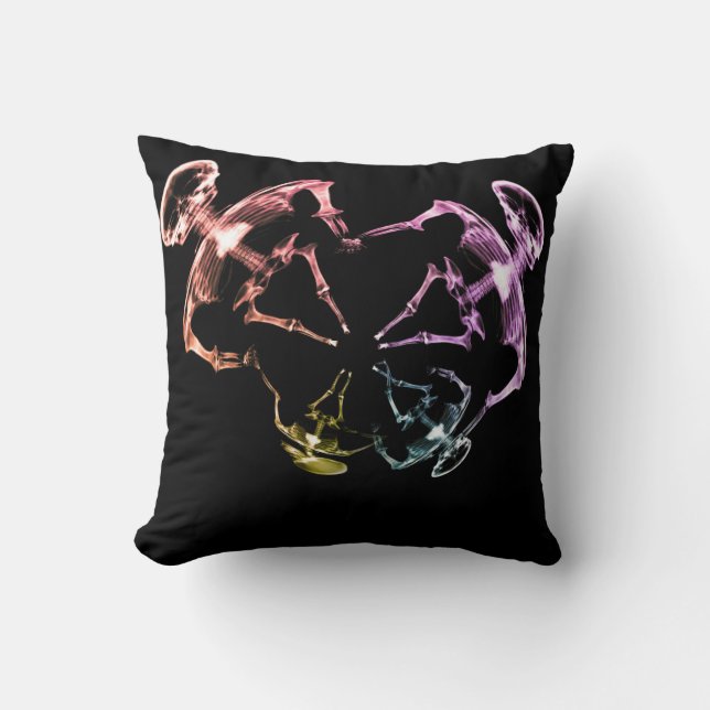 Coussin Famille de squelettes à rayons X étirés 3 (Recto)