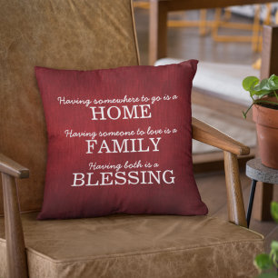 Coussin Famille de typographie motivationnelle Citation