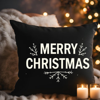 Coussin Famille Joyeux Noël Noir
