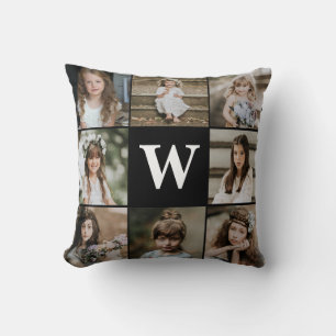 Coussin Famille Moderne Moderne Collage de 8 Photos