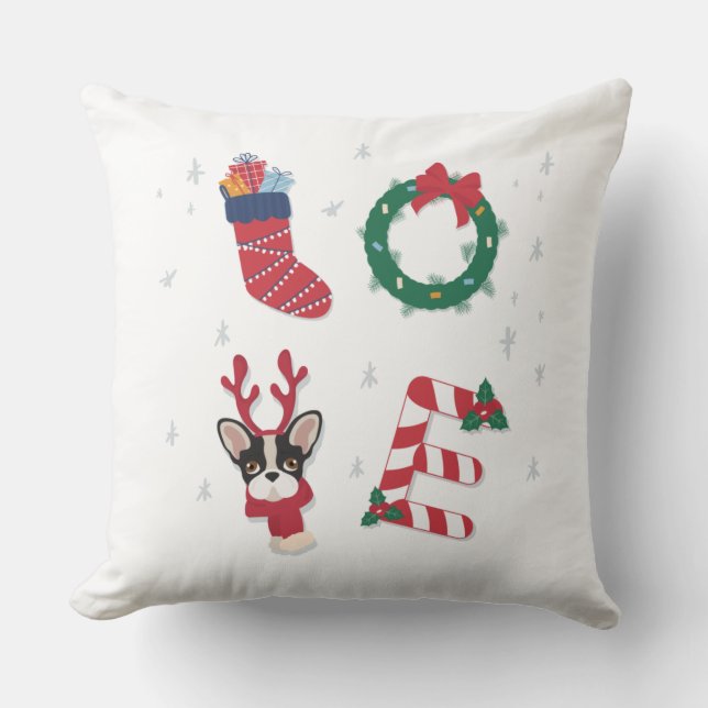 Coussin Famille Noël mignonne Moderne (Recto)