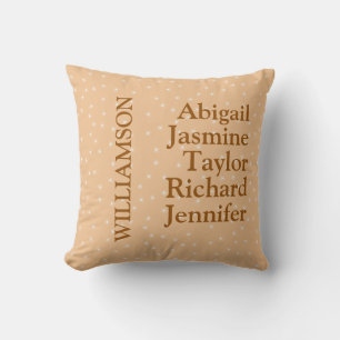 Coussin Famille Parents Enfants Noms des enfants Nom de fa