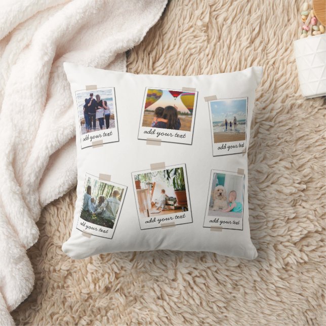 Coussin Famille personnalisée 6 Photo Collage personnalisé (Couverture)