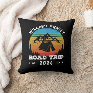 Coussin Famille Personnalisée Camping Aventure Road Trip