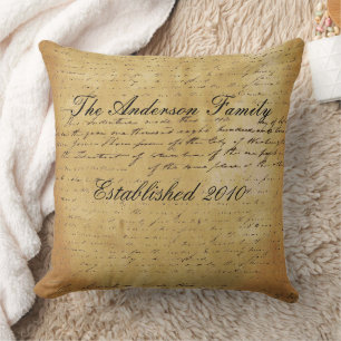 Coussin Famille personnalisée Ephémère date établie