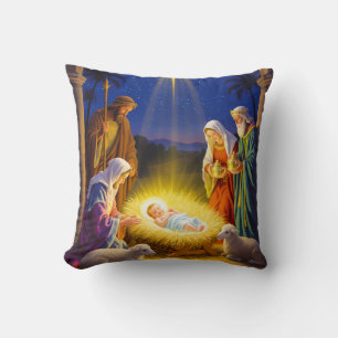 Coussin Famille sainte de la Nativité traditionnelle