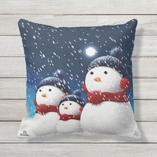 Coussin Famille Snowman