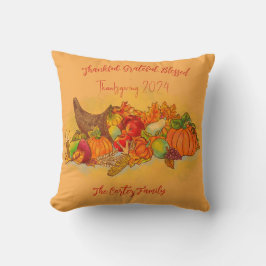 Coussin Famille Thanksgiving Personnalisée - Personnalisab
