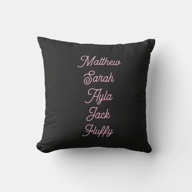 Coussin Family names personalized indoor/outdoor pillow (Recto)