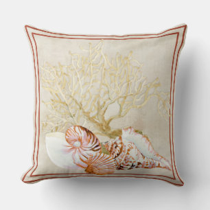 Coussin Fan Coral Ocean Beach Nautilus Conch Sea Shell