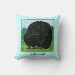 Coussin Fantail Pigeon Black