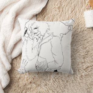Coussin Fantaisie d'anime sombre Corbeau et Art démoniaque