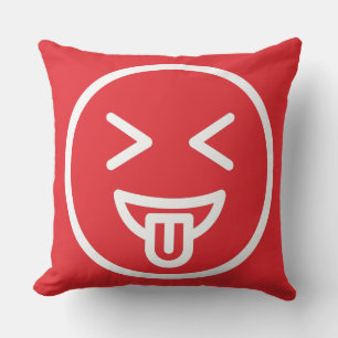 Coussin Fantaisie visage rire sourire humour tendance roug