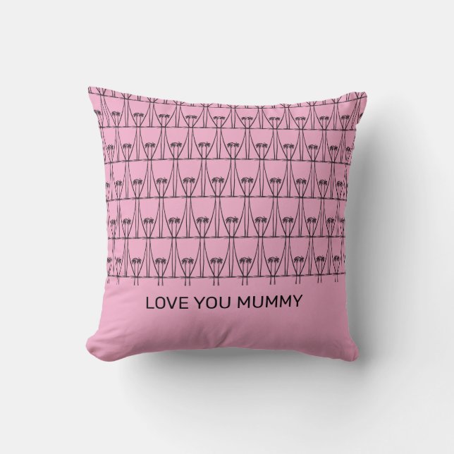 Coussin Fantastique Silhouette Cocotiers momie (Recto)