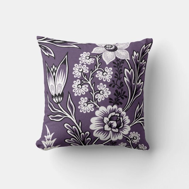 Coussin Fantastiques Fleurs (Plum) Art (Recto)